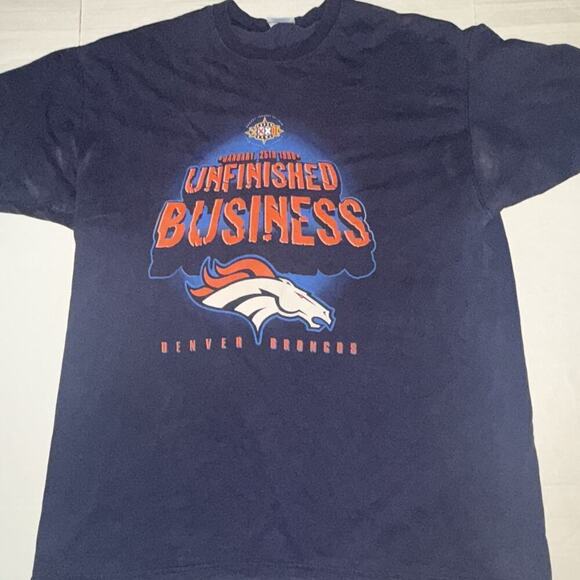 Pro Player Other - Vintage Denver Broncos Shirt Mens XXL Blue Pro Player Unfinished Business